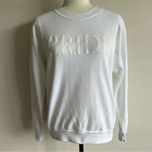 BRIDE White Crew Neck Sweater